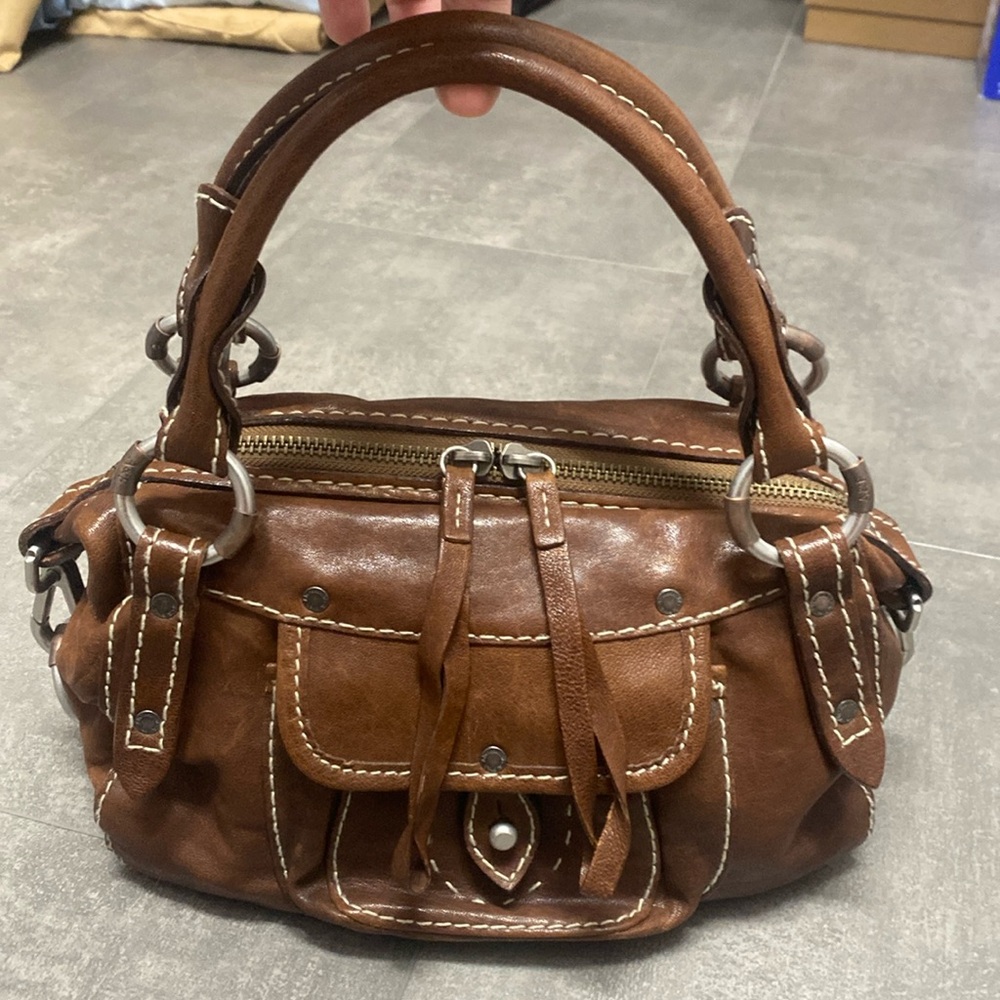 Authentic Genuine Leather Abercrombie & Fitch Handbag Satchel Shoulder Bag